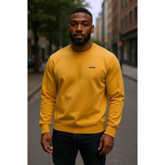 Levi's Embroidered Logo Men Crew Neck Sweatshirt - Picture 1 of 4